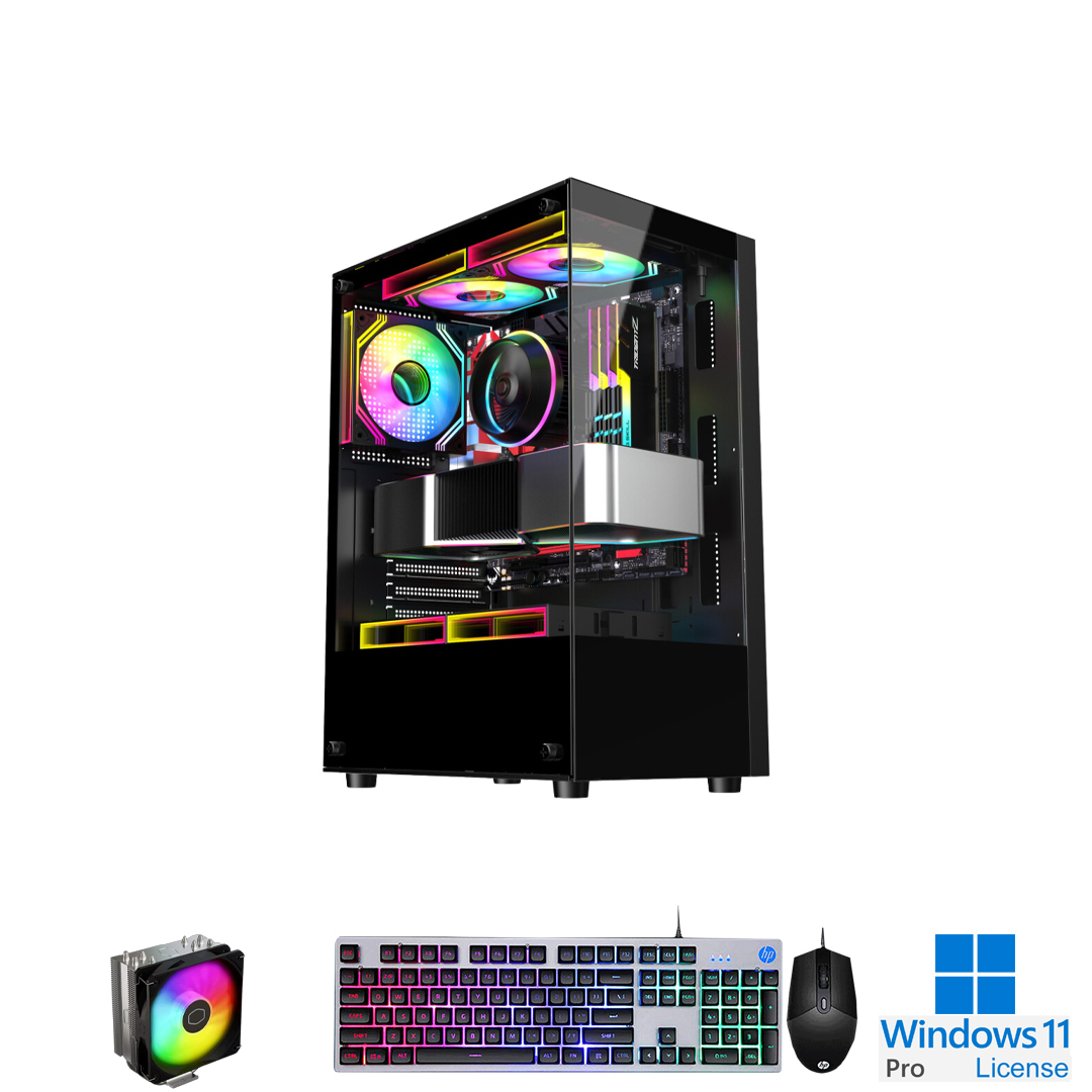 PC-Case Gaming-Design Intel Core i7-9700F 3.0Ghz Turbo 4.7Ghz 8cores-8threads Mainboard B365M RAM DDR4 16Gb M.2 NVME 500Gb PSU 650W Wifi KB-Mouse (No Monitor)