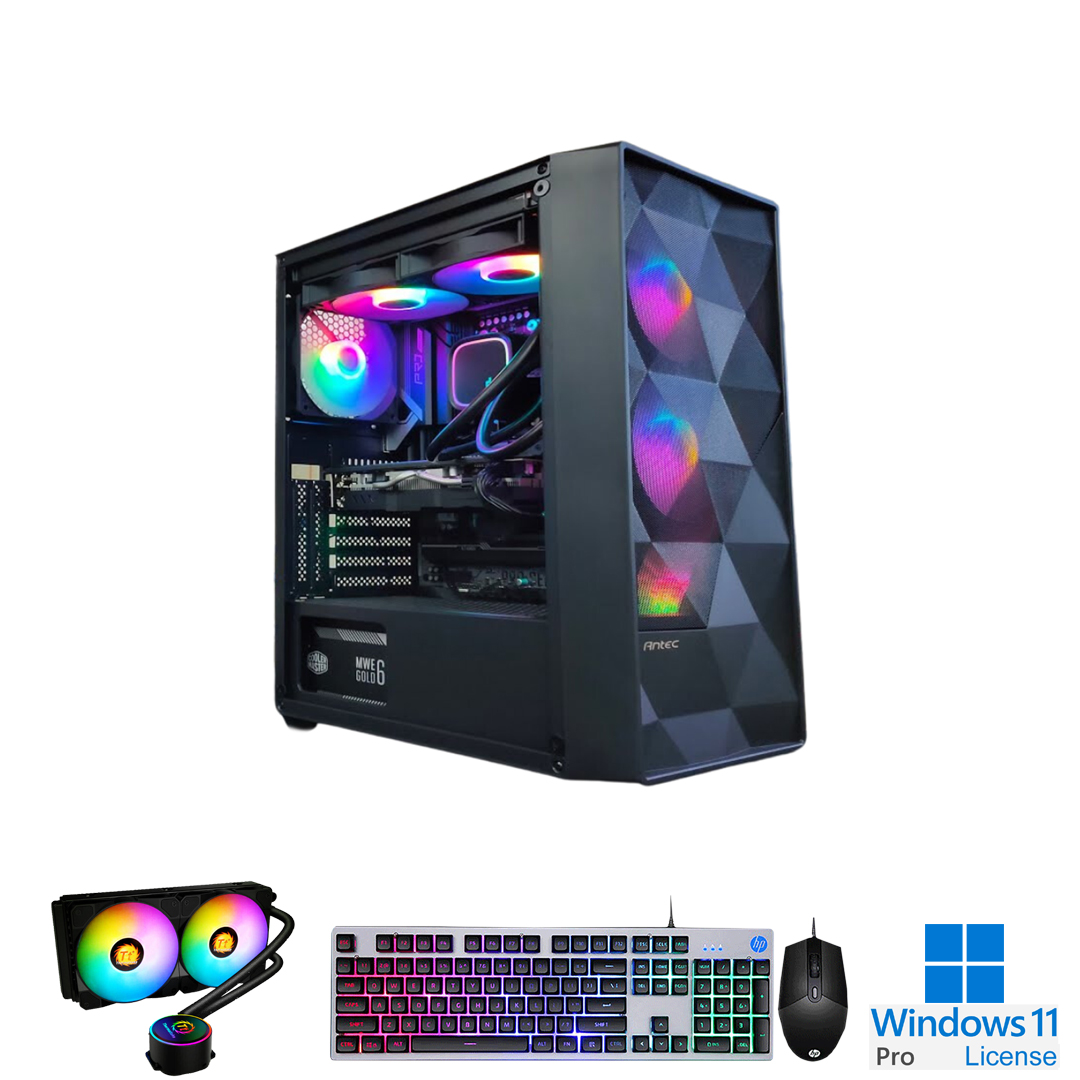 PC-Case Gaming-Design Intel Core i7-9700KF 3.6Ghz Turbo 4.9Ghz 8cores-8threads Mainboard Z370 RAM DDR4 32Gb M.2 NVME 1Tb PSU 600W Wifi KB-Mouse (No Monitor)