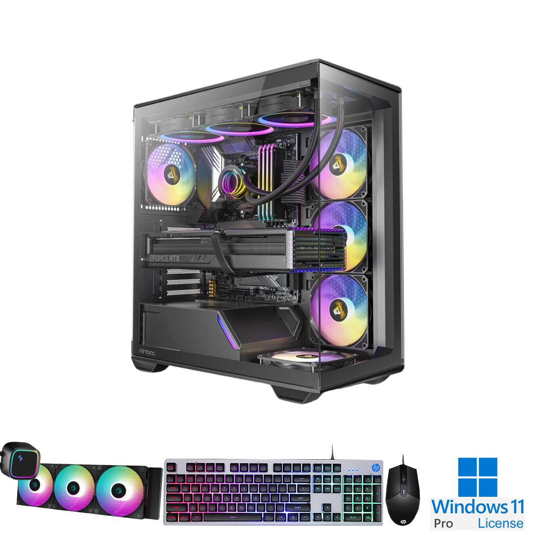 PC-Case Gaming-Design Intel Core i9-12900F Max Turbo 5.1Ghz 16cores-24threads Mainboard B760 RAM DDR4 32Gb M.2 NVME 1Tb PSU 850W Wifi KB-Mouse (No Monitor)