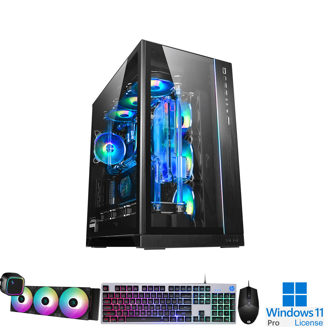 PC-Case Gaming-Design Intel Core i9-13900K Max Turbo 5.8Ghz 24cores-32threads Mainboard Z790 RAM DDR5 64Gb M.2 NVME 4Tb PSU 1200W Wifi KB-Mouse (No Monitor)