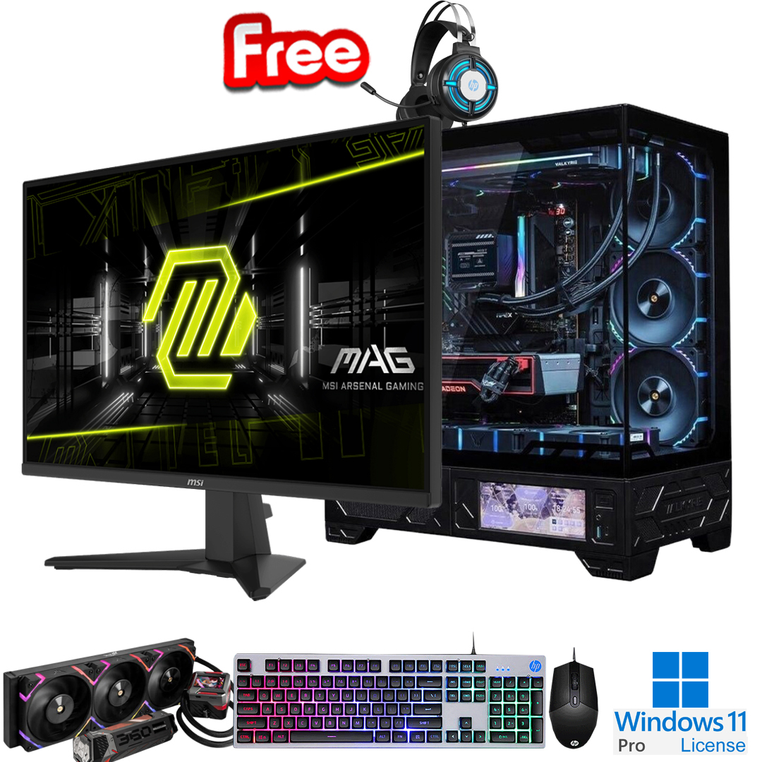 PC-FullSet Gaming-Design Intel Core Ultra 9 285K Max Turbo 5.7Ghz 24cores-24threads Mainboard Z890 RAM DDR5 64Gb M.2 NVME 4Tb VGA RTX4070Ti Super 16Gb PSU 1200W MSI 27