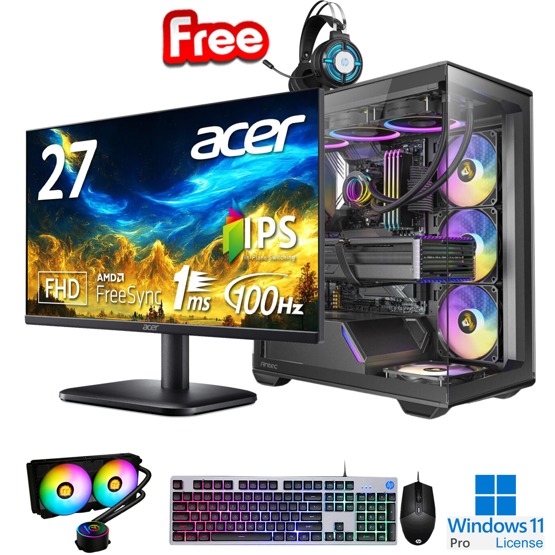 PC-FullSet Gaming-Design Intel Core i5-13600K Max Turbo 5.1Ghz 14cores-20threads Mainboard B760M RAM DDR5 32Gb M.2 NVME 1Tb VGA RTX2060 6Gb PSU 850W AOC 27