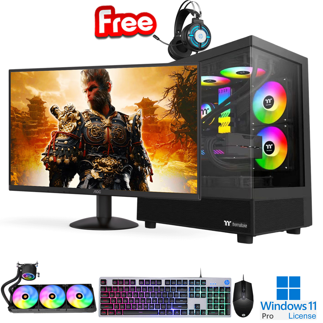 PC-FullSet Gaming-Design Intel Core i7-14700F Max Turbo 5.4Ghz 20cores-28threads Mainboard Z790 RAM DDR4 32Gb M.2 NVME 1Tb VGA RTX3050 8Gb PSU 850W AOC 27