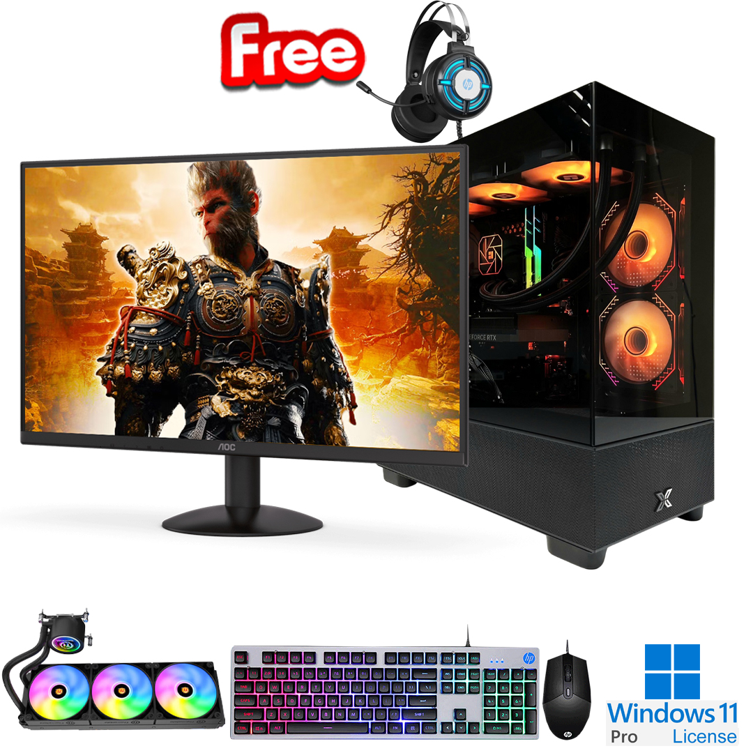PC-FullSet Gaming-Design Intel Core i9-11900K 3.5Ghz Turbo 5.3Ghz 8cores-16threads Mainboard Z590 RAM DDR4 32Gb M.2 NVME 2Tb VGA RTX3050 8Gb PSU 850W AOC 27