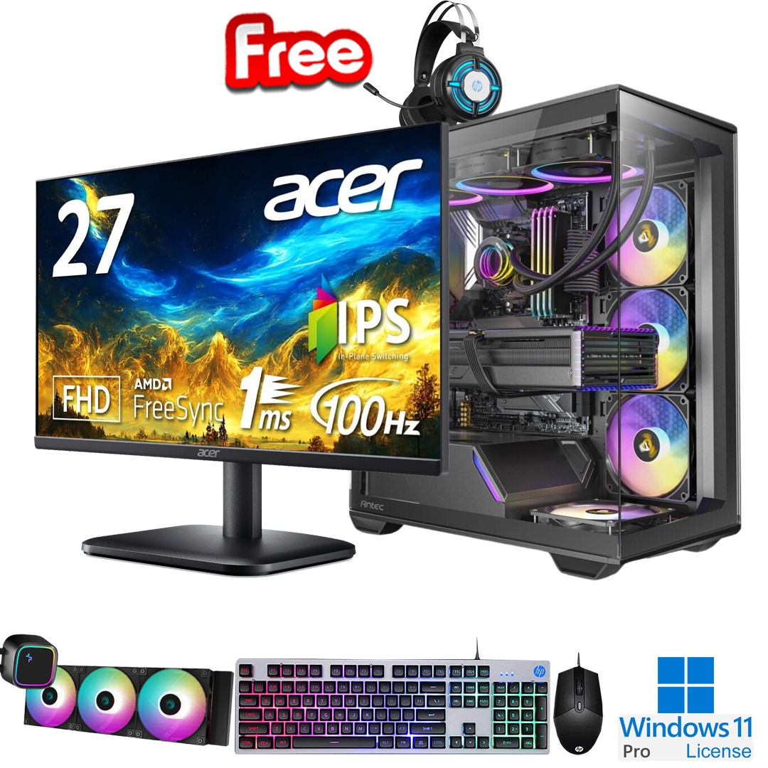 PC-FullSet Gaming-Design Intel Core i9-12900F Max Turbo 5.1Ghz 16cores-24threads Mainboard B760 RAM DDR4 32Gb M.2 NVME 1Tb VGA RTX3050 8Gb PSU 850W ACER 27