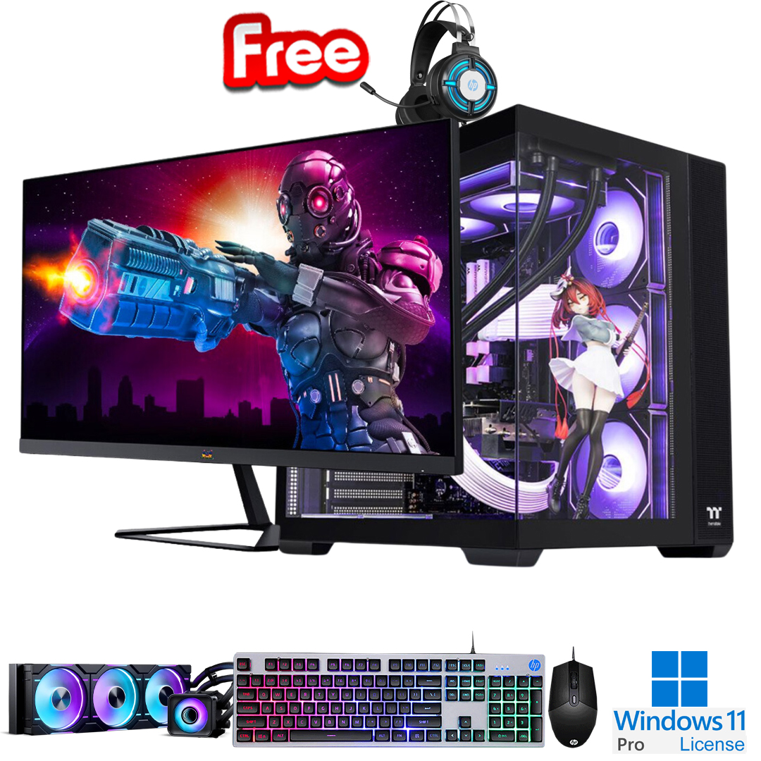PC-FullSet Gaming-Design Intel Core i9-14900K Max Turbo 5.8Ghz 24cores-32threads Mainboard Z790 RAM DDR5 64Gb M.2 NVME 4Tb VGA RTX5060Ti 16Gb PSU 1200W Viewsonic 27