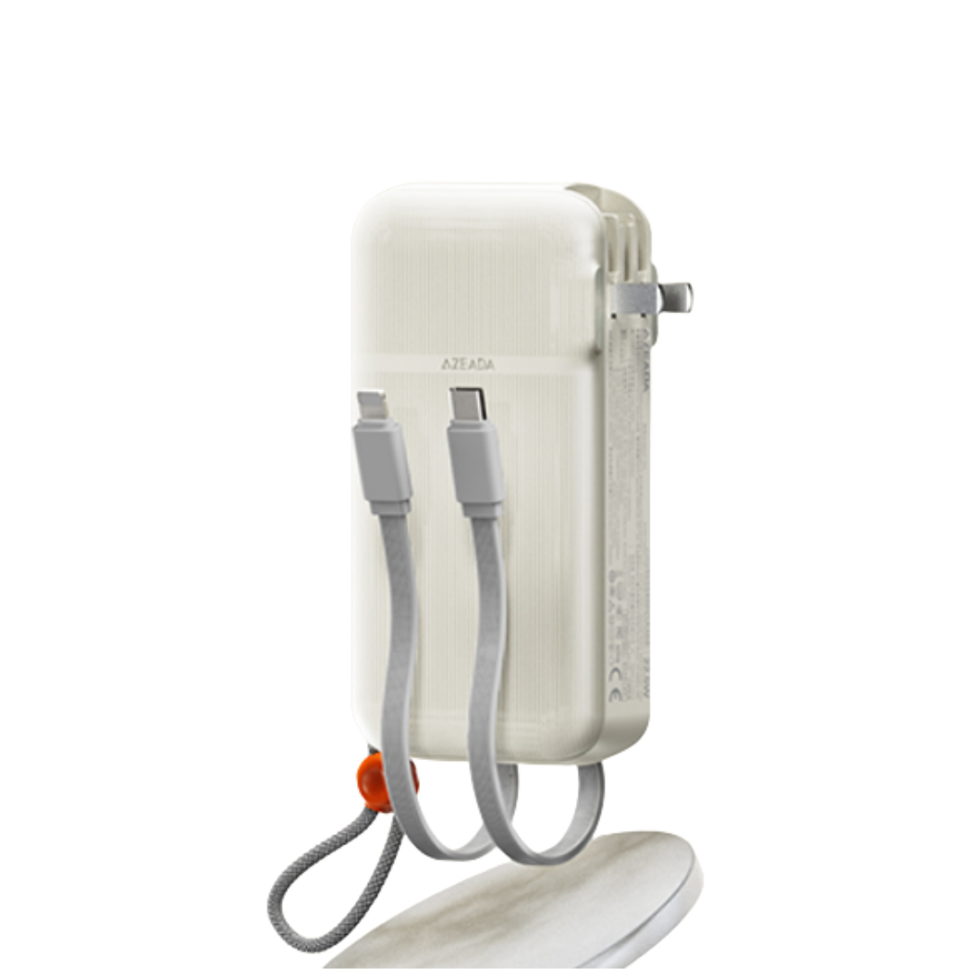 Power Bank 10,000mAh + Cable Type-C/Lightning (22.5W PD, QC) AZEADA AZ-P22