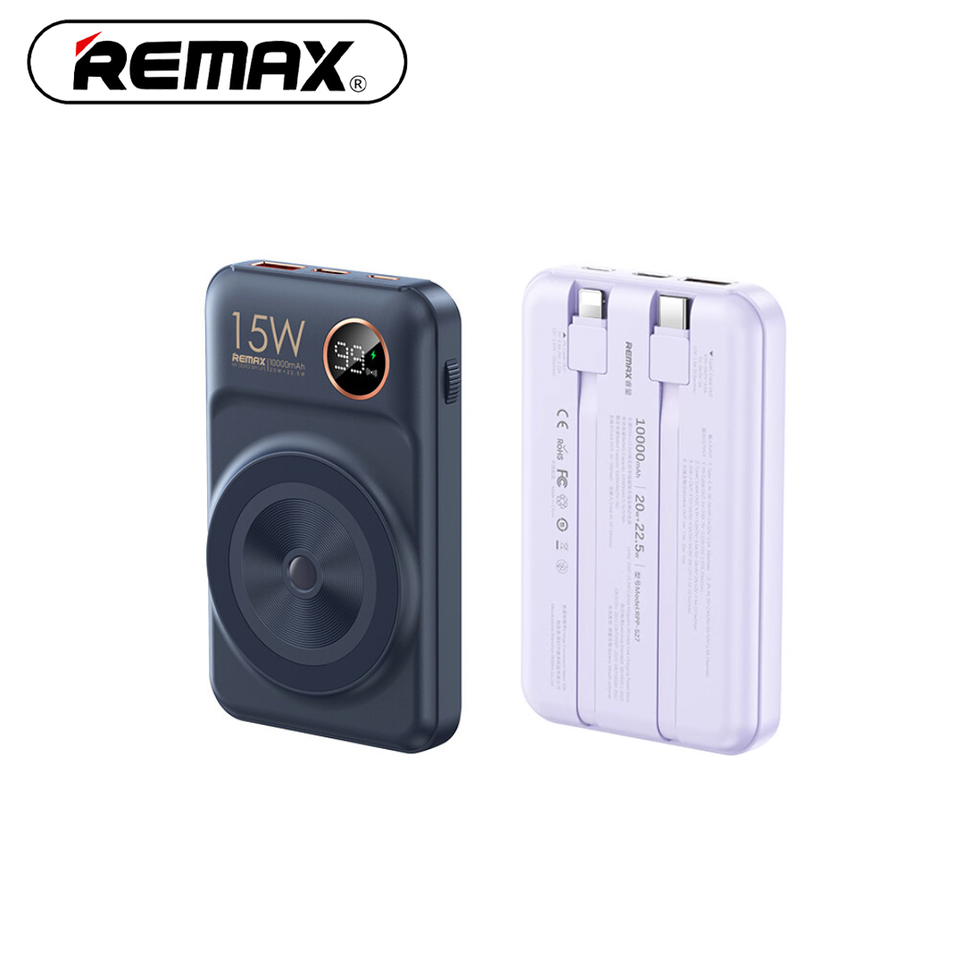 Power Bank 10.000mAh + Cable Type-C/Lightning REMAX RPP-527 (Wireless, PD, QC)