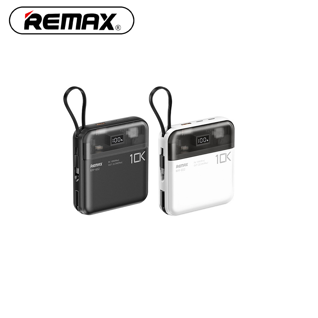 Power Bank 10,000mAh + Cable Type-C/Lightning (22.5W PD, QC) REMAX RPP-602