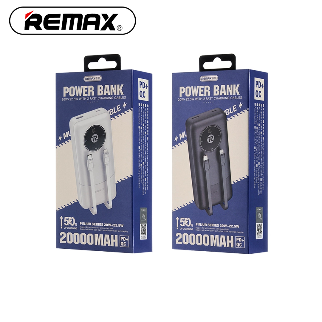 Power Bank 20,000mAh + Cable Type-C/Lightning (22.5W PD, QC) REMAX RPP-38