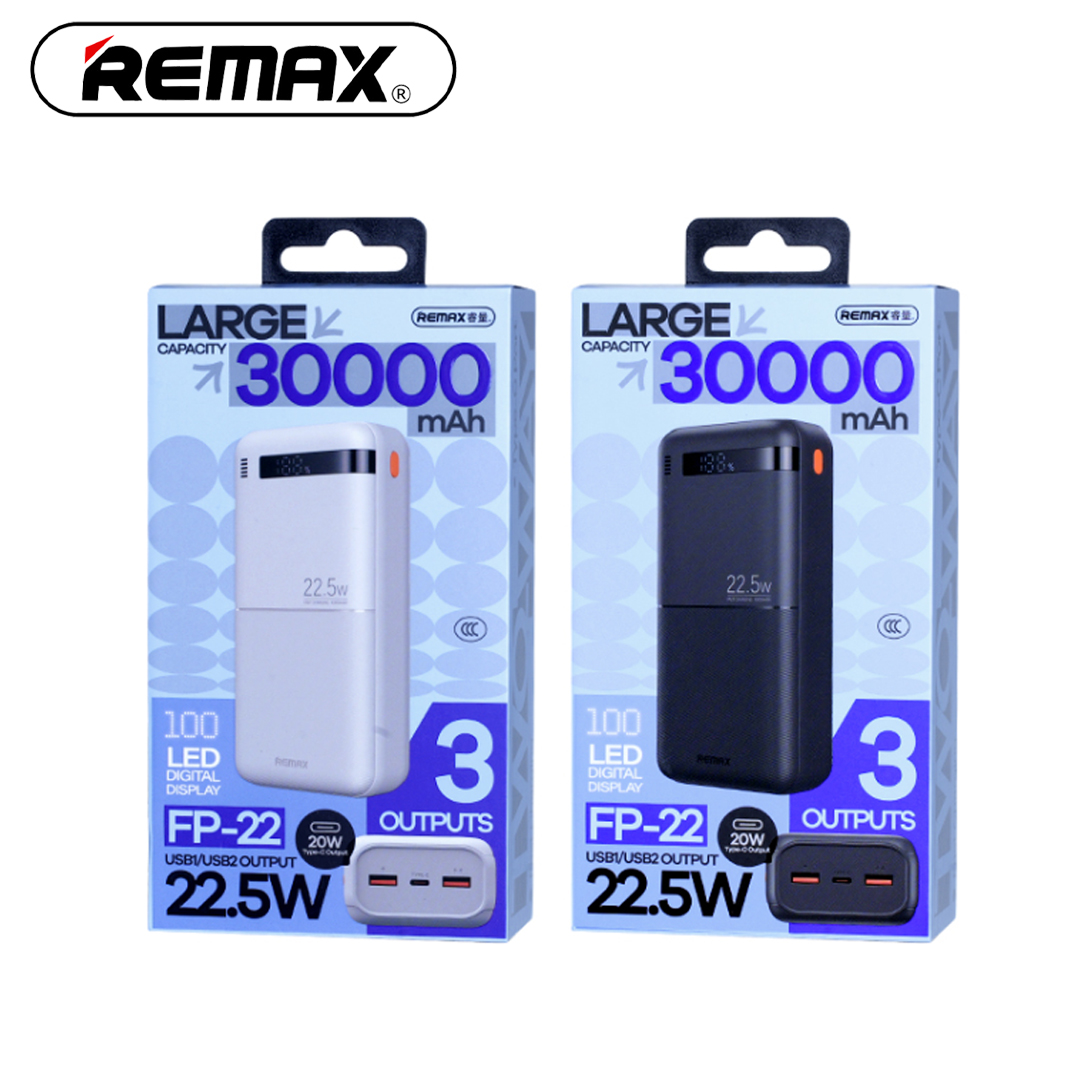 Power Bank 30,000mAh (22.5W PD, QC) REMAX FP-22