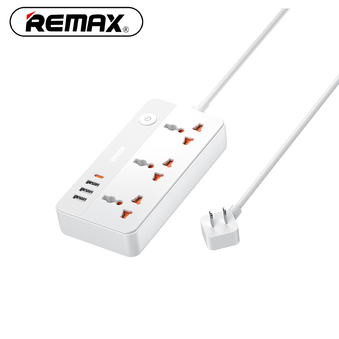 Power Bar 3USB + 1PD 20W / 3 Plug 3P / 1.5M / 2500W REMAX U153