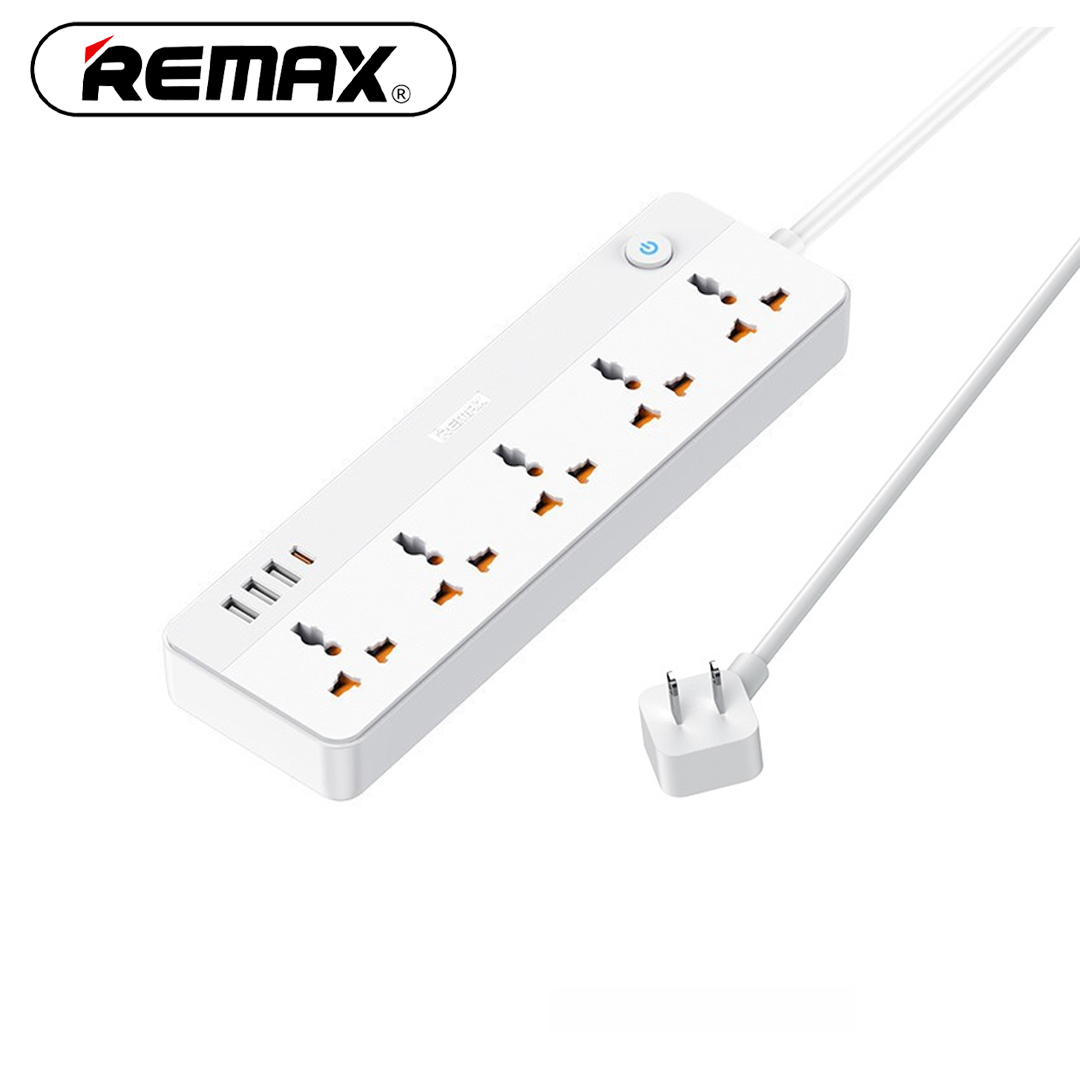 Power Bar 3USB + 1PD 30W / 5 Plug 3P / 1.5M / 2500W REMAX U160