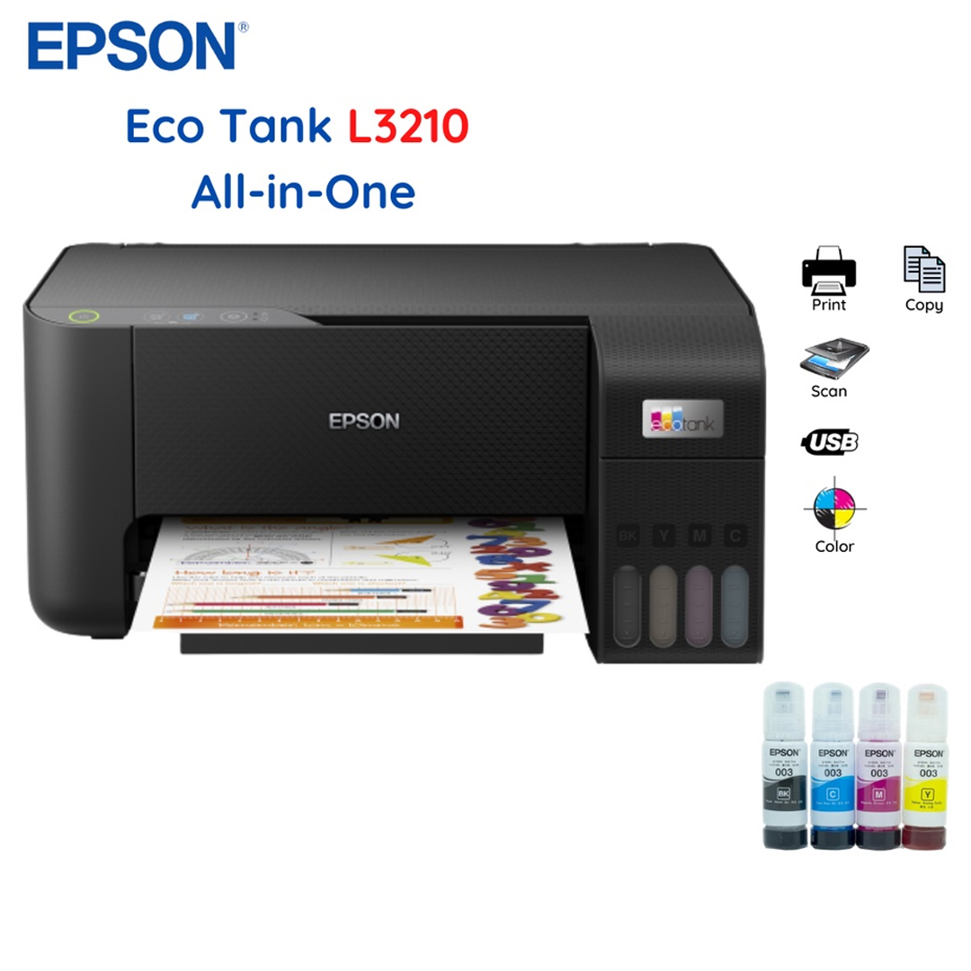 Printer Inkjet All-In-One Epson L3210 + Ink