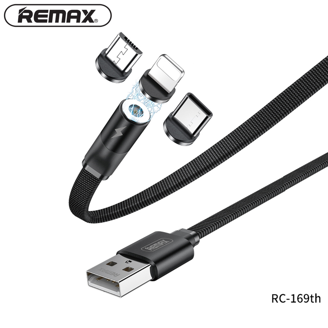 3InOne Type-C/MicroUSB/Lightning Cable Charger REMAX RC-169th MAGNETIC