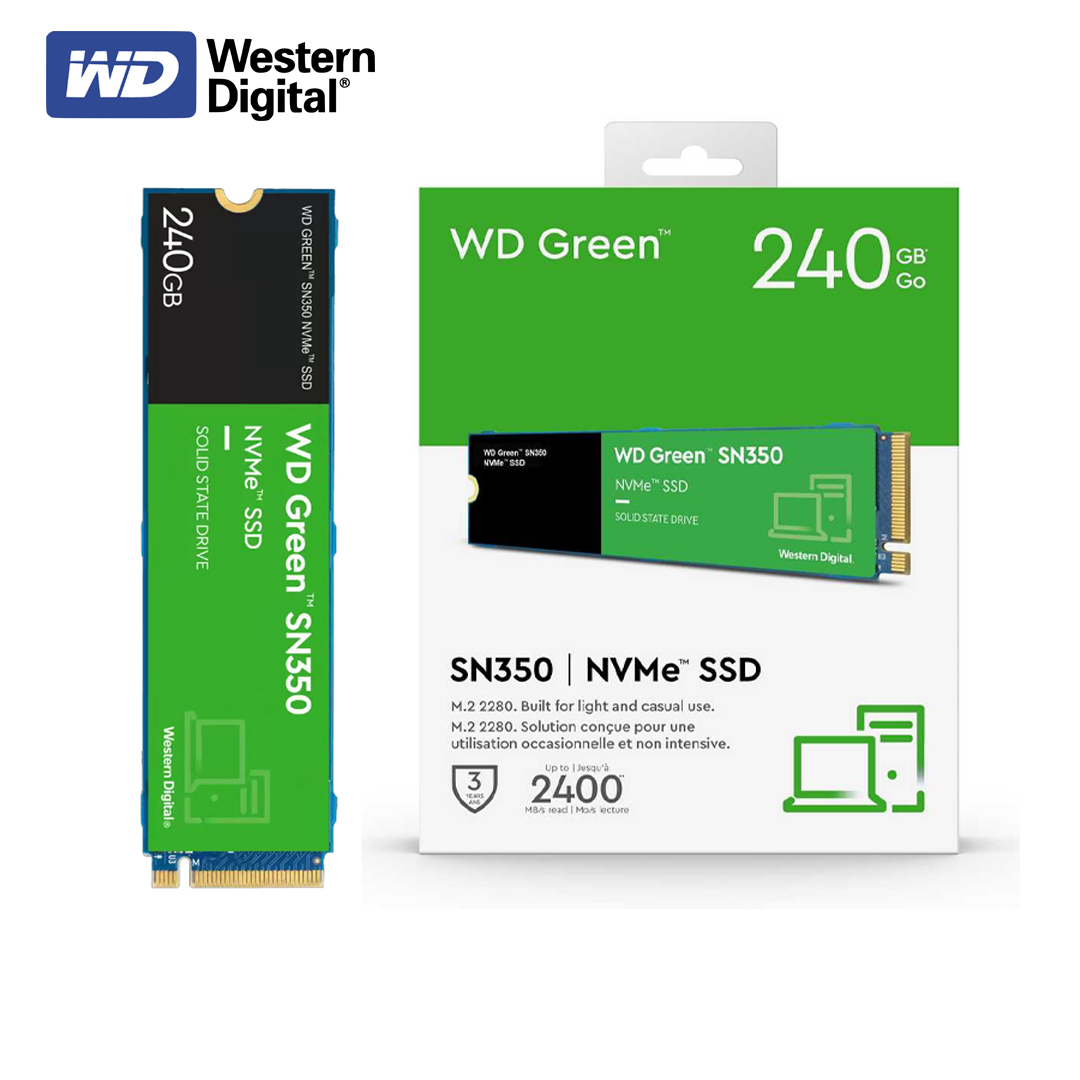 SSD M.2 (2280) NVME 240Gb WD Green SN350
