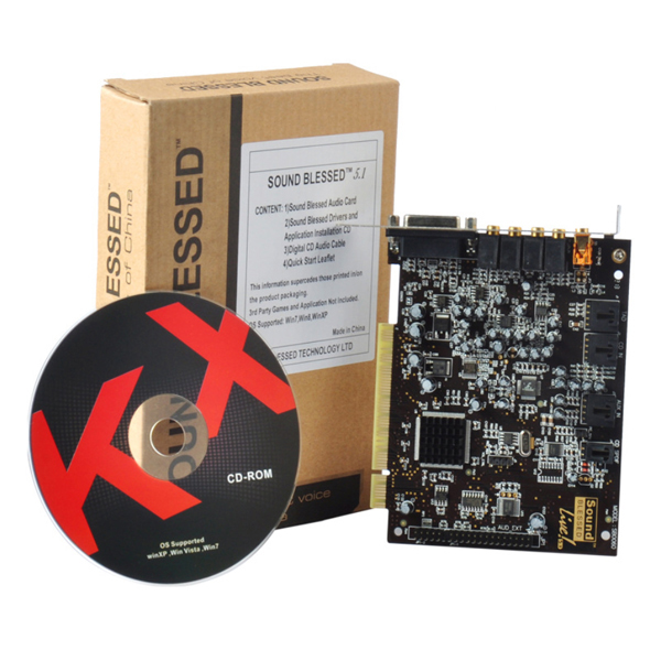 Sound Card BLESSED 5.1 SB0060 PCI (support Win XP/7)