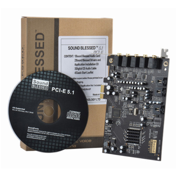 Sound Card BLESSED 5.1 SB0105 PCIex (support Win XP/7)