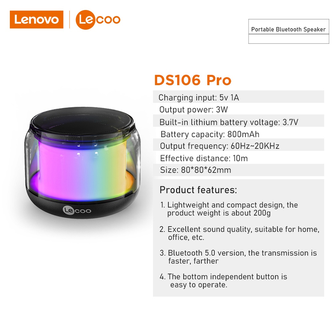 Speaker Bluetooth Lenovo Lecoo DS106 Pro / LED
