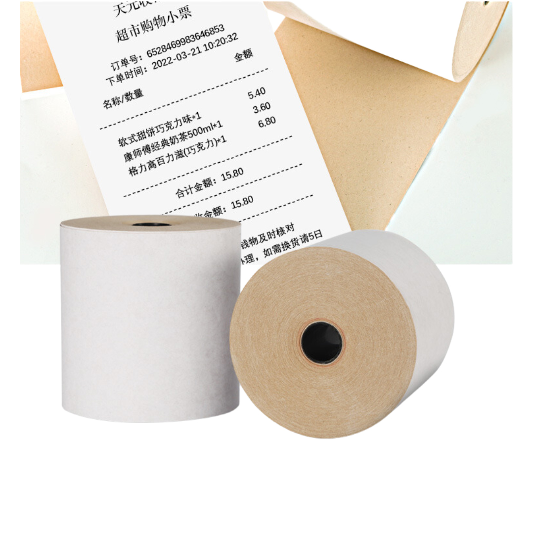 Thermal Paper 80x80mm / core 15mm (Roll) / 1 side natural wood color