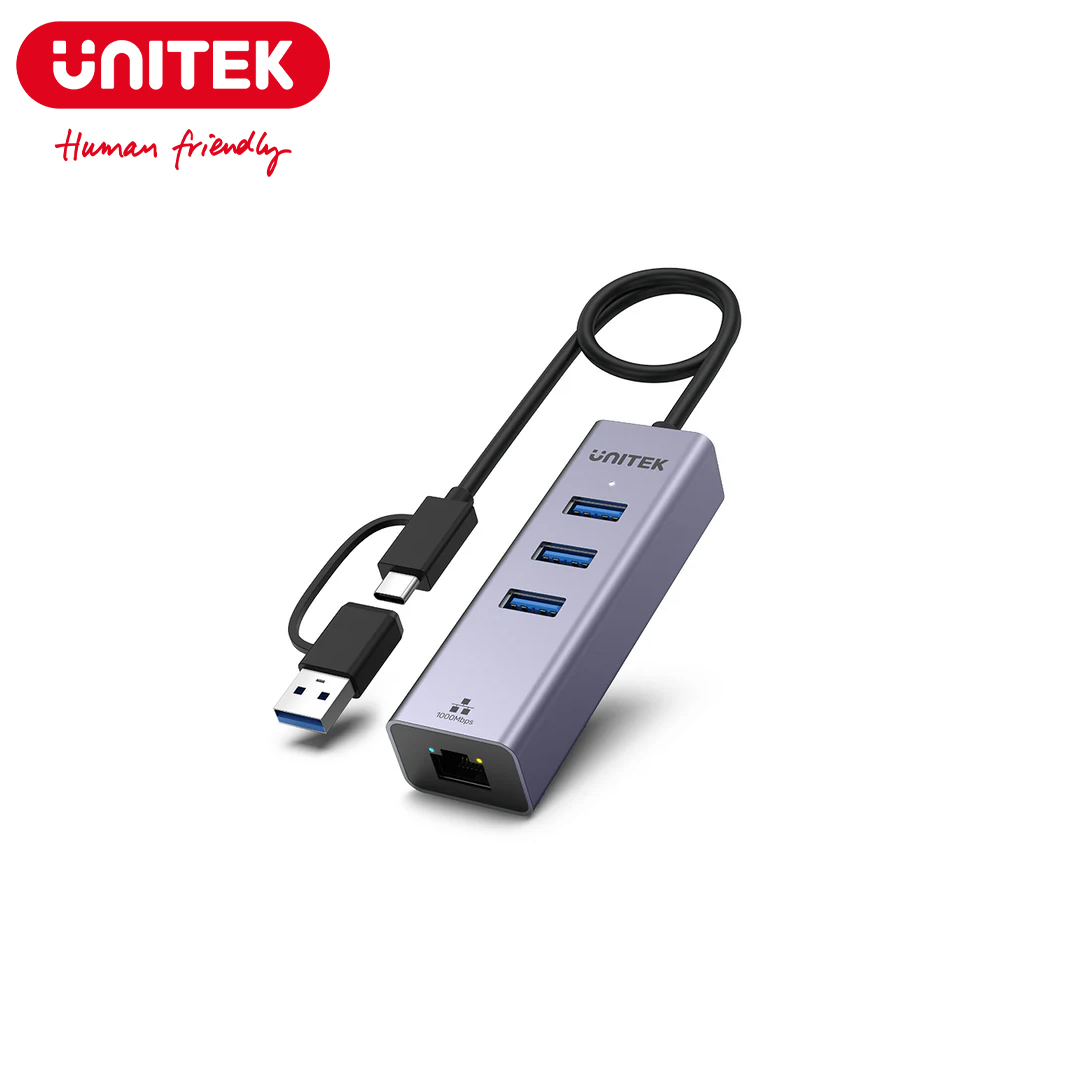 Type-C (included USB) to 3USB 3.0 + LAN(Gigabit) Unitek Y-3088B