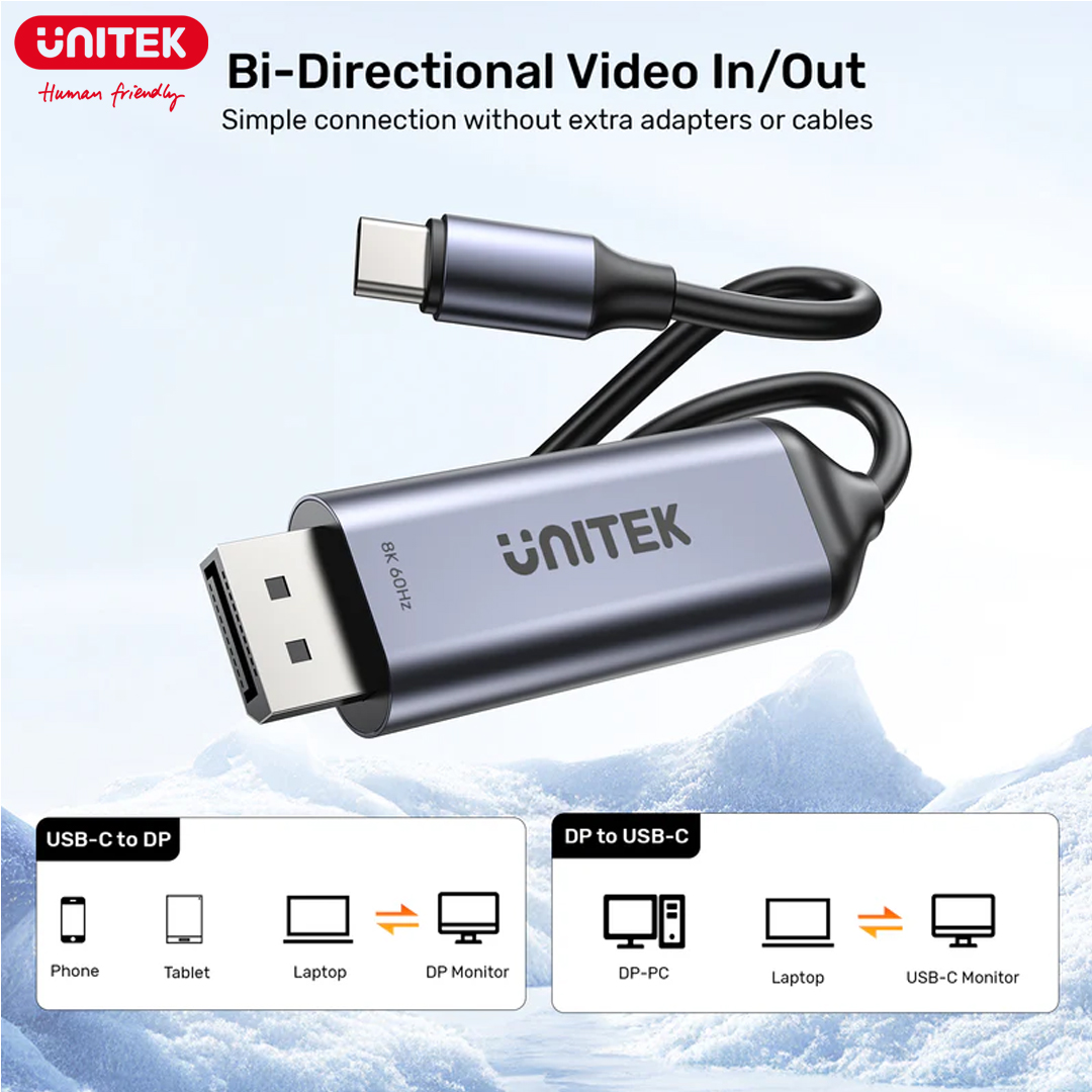 Type-C to Displayport(8K) Cable 1.8M Unitek V1423DGY01