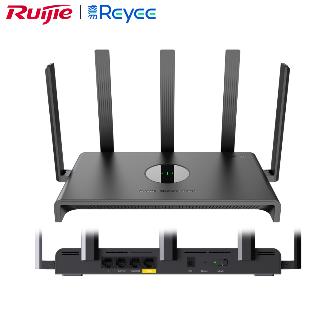 Wi-Fi 6 Router AX3000 Ruijie Reyee RG-EW3000GX (5 Antena, 2x2 MU-MIMO, 2WAN + 3LAN Gigabit)