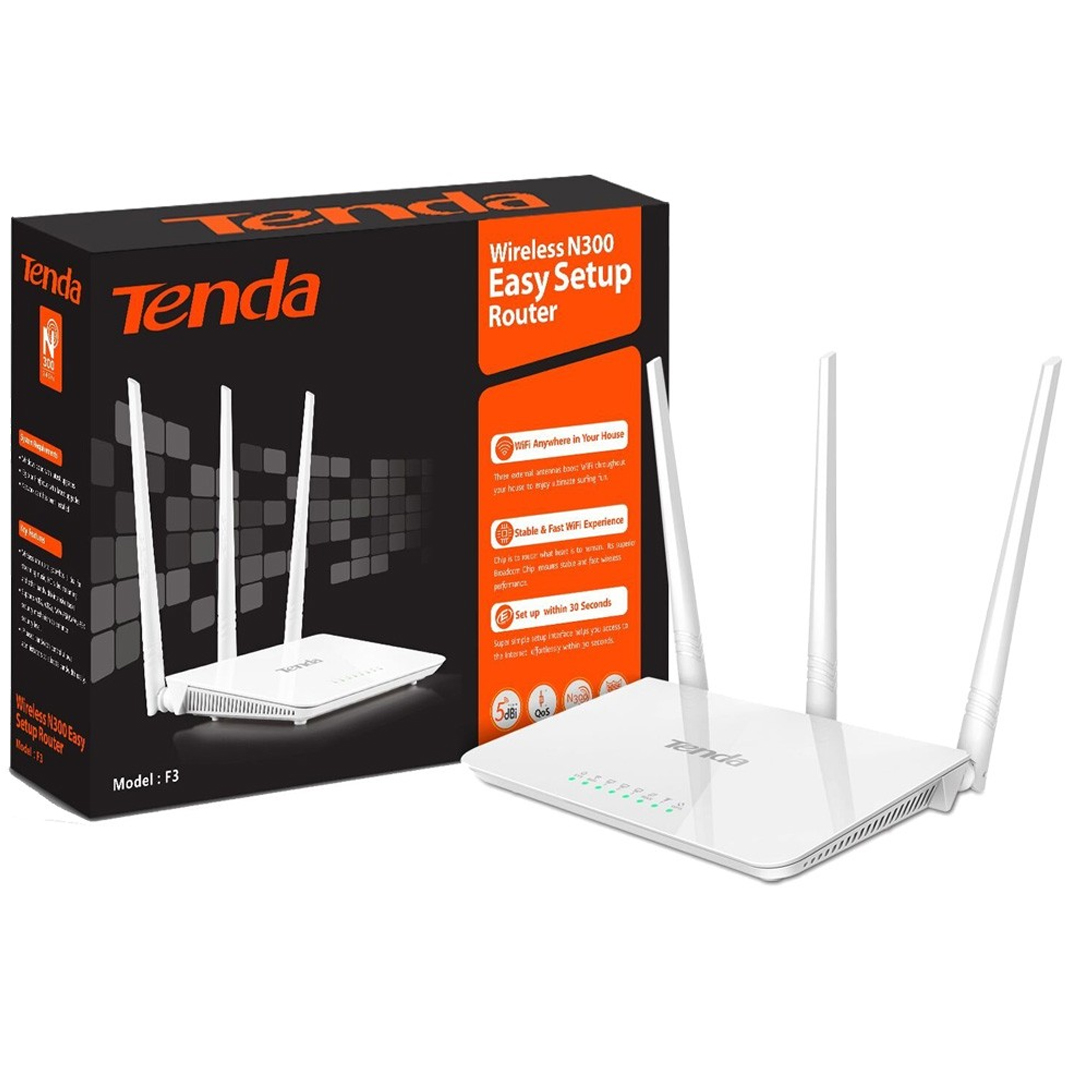 Wireless Router 300M Tenda F3 (3*5dBi Antena, 1WAN - 3LAN 10/100)