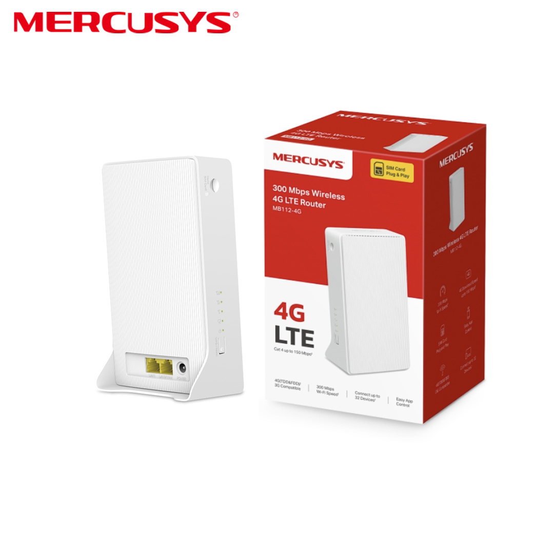 Wireless Router 4G / 300Mbps Mercusys MB112-4G (2x2 MIMO, 2LAN 10/100)