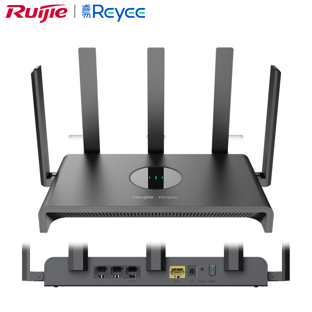 Wireless Router AC1300 Ruijie Reyee RG-EW1300G (5 Antena, 2x2 MU-MIMO, 1WAN + 3LAN Gigabit)